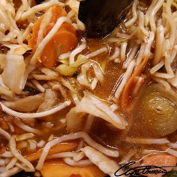 Image of Noodle Soup With Vegetables (Asian Style) that contain carbohydrates, by difference