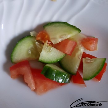 Image of Tomato & Cucumber Salad (Made With Tomato, Cucumber, Oil, & Vinegar)