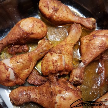 Image of Baked Or Fried Chicken Drumsticks (Coated, Prepared With Skin, Skin/Coating Eaten, Made With Unspecified Type Of Fat)