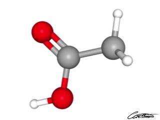 A three-dimensional representation of Acetic acid