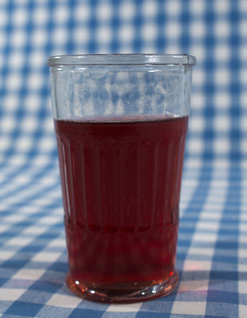 Care Omnia glass of black currant juice