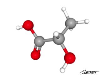 A three-dimensional representation of Lactic acid