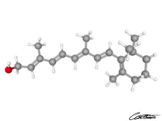 A three-dimensional representation of Retinol, Vitamin A1