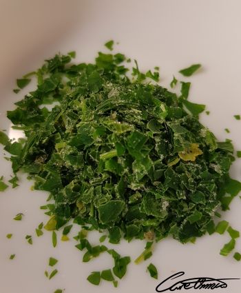 freeze-dried parsley on a plate